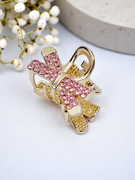 Royalfashion Sponka do vlasov s kamienkami Zlatá sponka