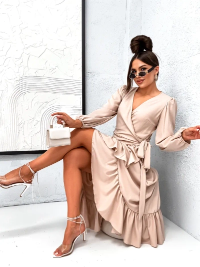 Royalfashion Dámske midi šaty s volánmi