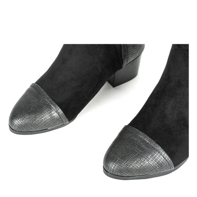 Čierne čižmy na nízkom podpätku Michigan - Obuv