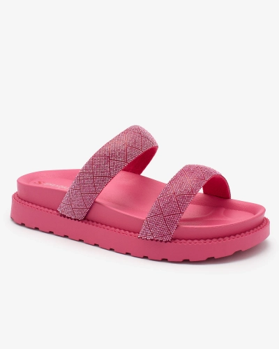 Royalfashion Fuchsia Dámske šľapky Zirconia Sparkle