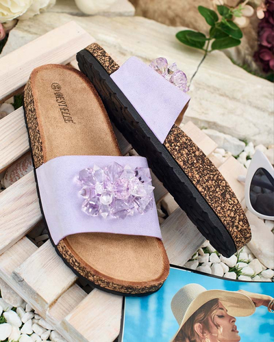 Royalfashion Dámske žabky Villo s kamienkami