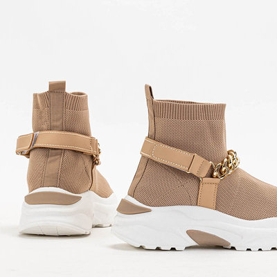 Dámska vysoká béžová športová obuv Greqo - obuv