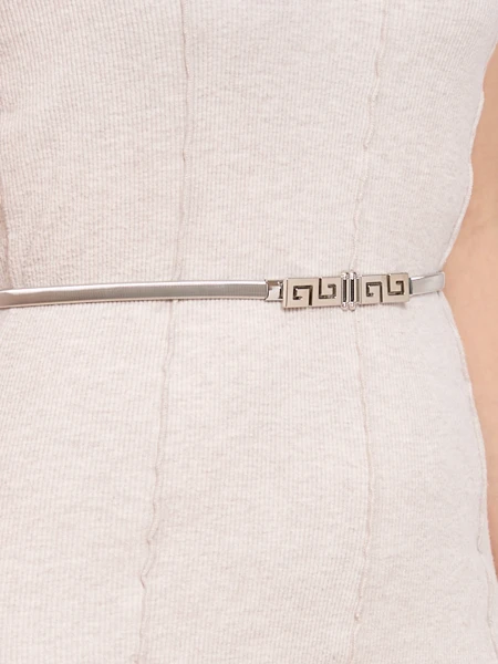 Ženski kovinski srebrni pas Heraklesa Greca glamour stilski 64-100 cm