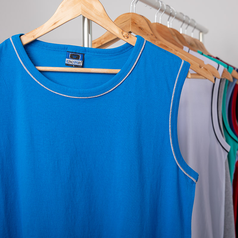 Modré pánske tričko bez rukávov - oblečenie