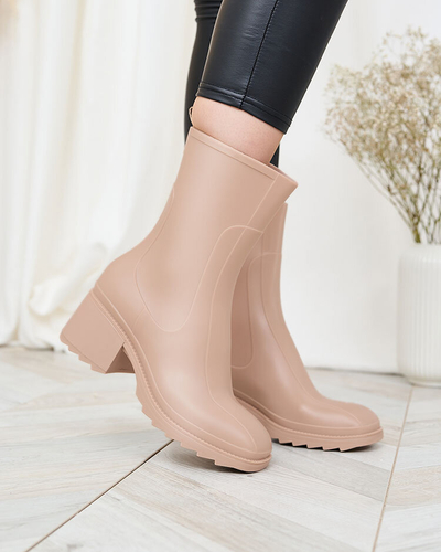 Royalfashion Béžové matné dámske čižmy a'la Tentiris