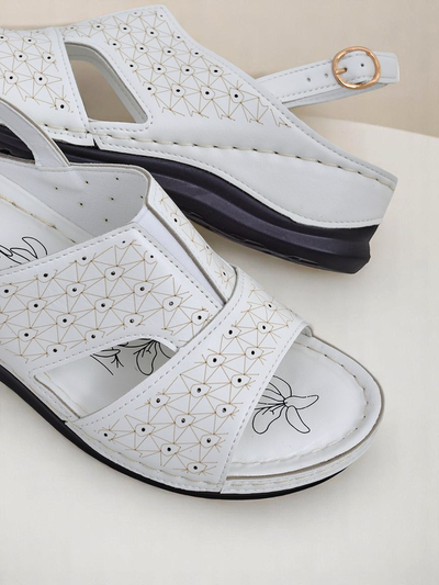 Royalfashion Dámske sandále s nízkym klinovým podpätkom Comfort Chic
