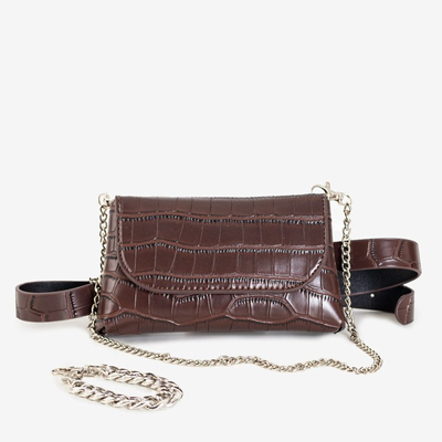 Tmavohnedá kabelka z hadej kože - Kabelky