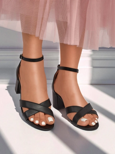 Royalfashion Dámske sandále na blokovom opätku Eleganza Strap