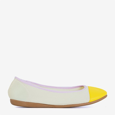 Žlté dámske tkané baleríny Manolita - Obuv