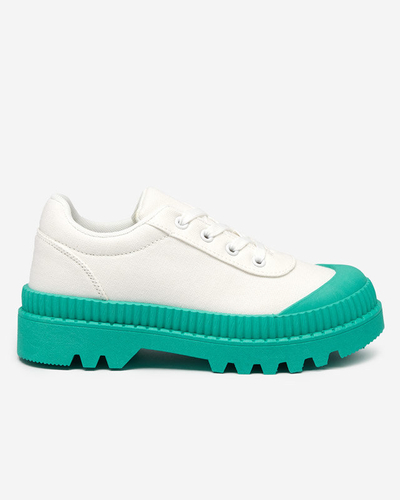 OUTLET Dámske tenisky biele so zelenou podrážkou Comp - Footwear