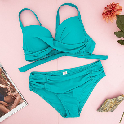 Dámske tyrkysové dvojdielne plavky - Spodná bielizeň