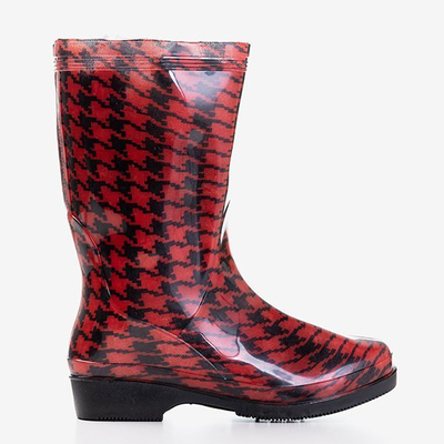 Červené houndstooth déšťové boty Lande - Footwear