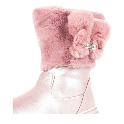 Růžové dětské lyžařské boty s Bunni kožešinou - obuv