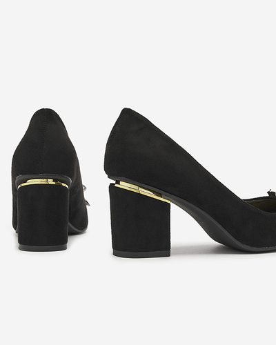 Čierne dámske lodičky s farebnými kryštálmi Xitas - Obuv