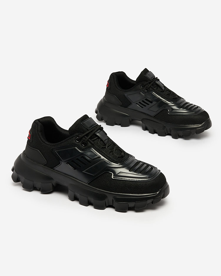 Royalfashion Čierne látkové športové tenisky pre mužov Lamkim