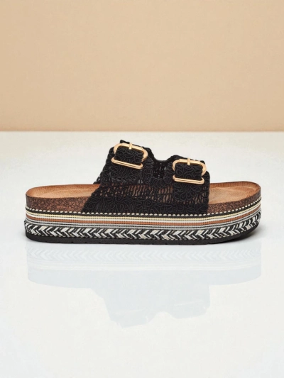 Royalfashion Dámske platformové sandále s prackami CorkStyle
