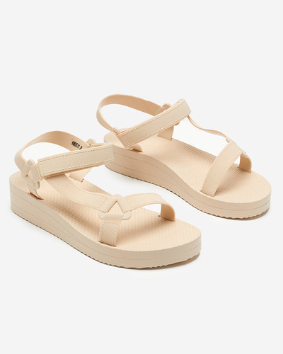 Béžové dámske sandále na plochom podpätku Ostoy-Shoes