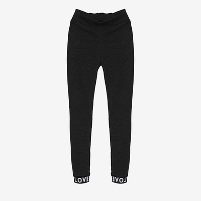 Dámské černé legíny s pruhy - Oblečení