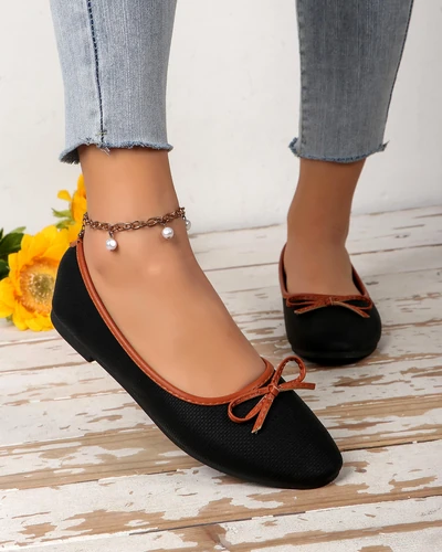 Royalfashion Dámske baleríny s trblietkami a mašlou Aramie