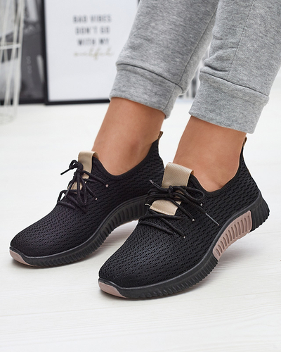 Čierna dámska športová obuv s hnedými vložkami Keteti - Obuv