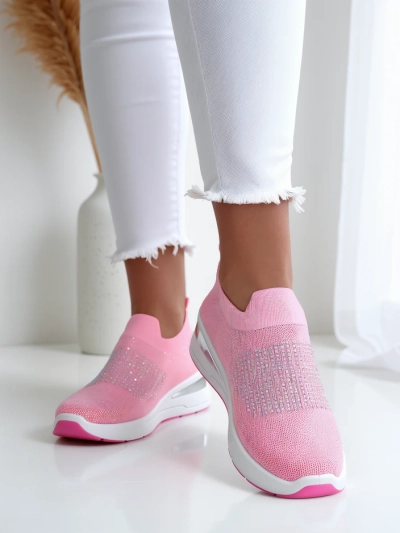 Royalfashion Slip-on dámske wedge tenisky s kryštálmi Qelavise