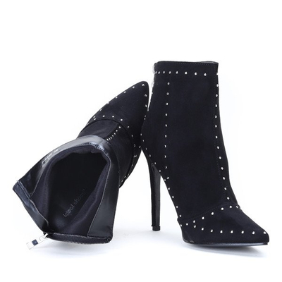 Czarne botki na szpilce Danielle - Obuwie