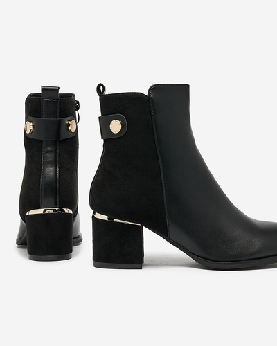 Royalfashion Čierne dámske čižmy na nízkom podpätku Dogdas