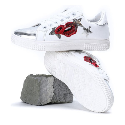 Białe tenisówki z cekinami Aaliyah - Obuwie