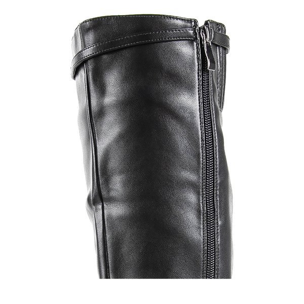 Čierne čižmy po kolená s plochými podpätkami Odpoveď - Obuv