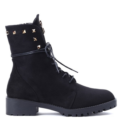 Czarne workery z ćwiekami Mai- Obuwie