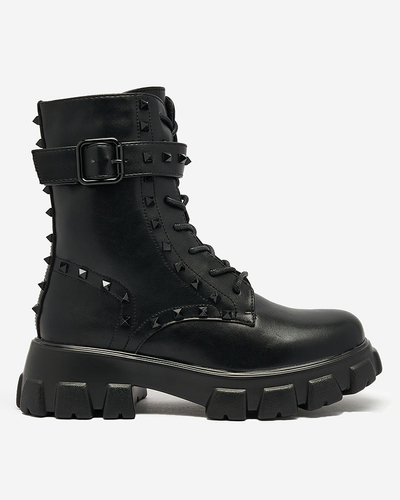 Royalfashion Dámske čižmy bagger v čiernej farbe Dzettey