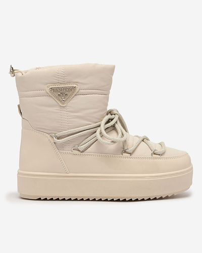 Royalfashion Dámske slip-on čižmy a'la snow boots v béžovej farbe Nevsone