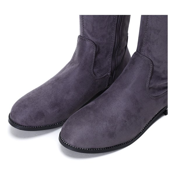 Szare kozaki Best Of Me - Obuwie