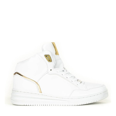Białe buty sportowe ze złotymi elementami Alto - Obuwie