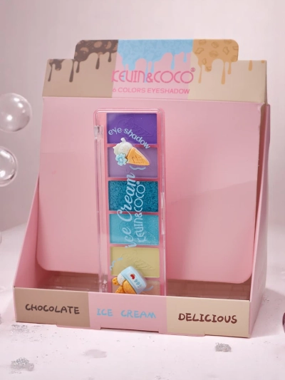 Kevin&Coco Paleta 6 očných tieňov s trblietkami Ľadová pochúťka