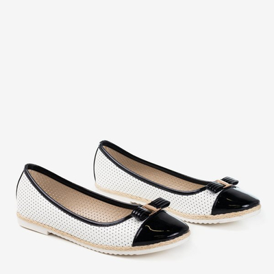 Černobílé baleríny s prolamovaným svrškem Belsta - Obuv 1