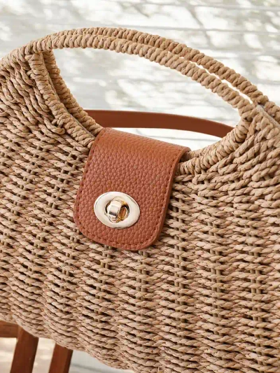 Royalfashion Malá prútená kabelka typu kufrík