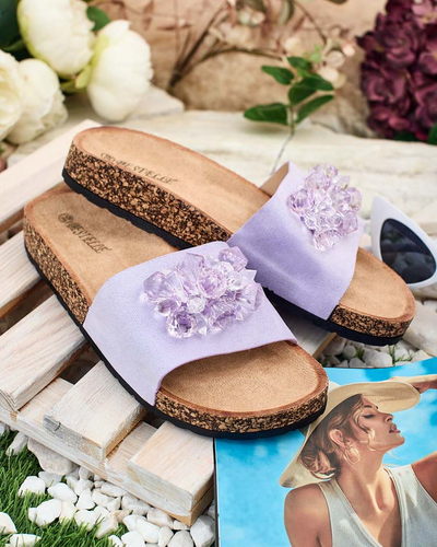Royalfashion Dámske žabky Villo s kamienkami