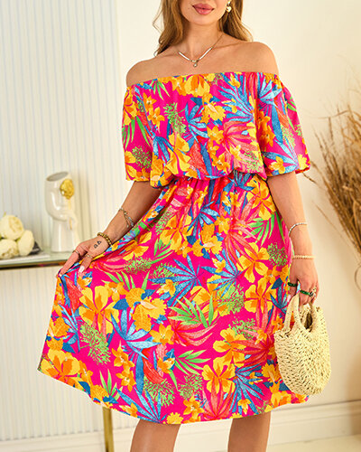 Royalfashion Viacfarebné dámske midi šaty a'la hiszpanka