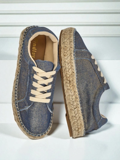 Aurelia Denim Espadrillos – ženski športni copati z ravno peto iz tkanine