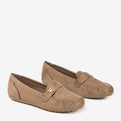OUTLET Dámske khaki mokasíny Ursulia - Obuv