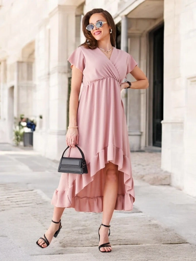 Royalfashion Dámske midi šaty s asymetrickým lemom