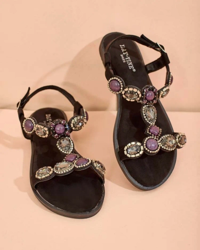 Royalfashion Dámske sandále so zirkónmi Sobrinas