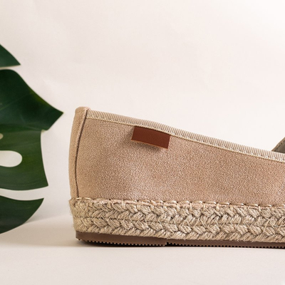 Béžové dámske espadrilky s plochými podpätkami Anatola - Topánky