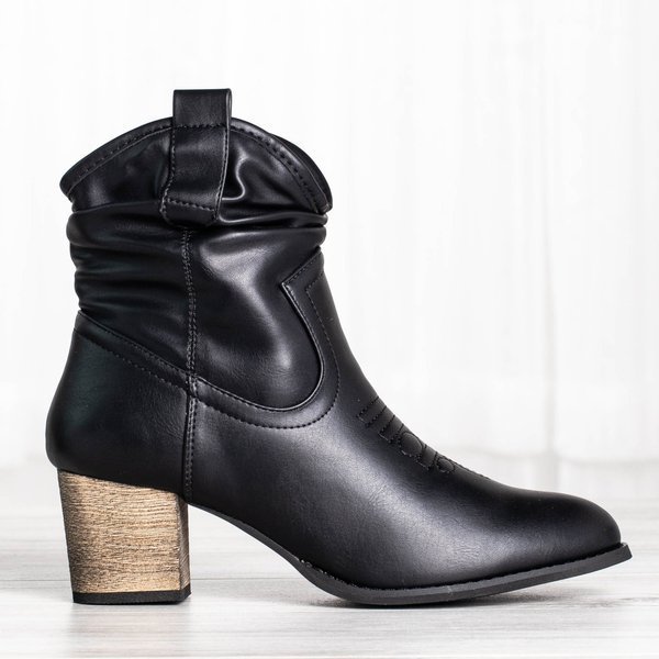 VÝPLET Čierne teplé kovbojské topánky Vincenza - Obuv