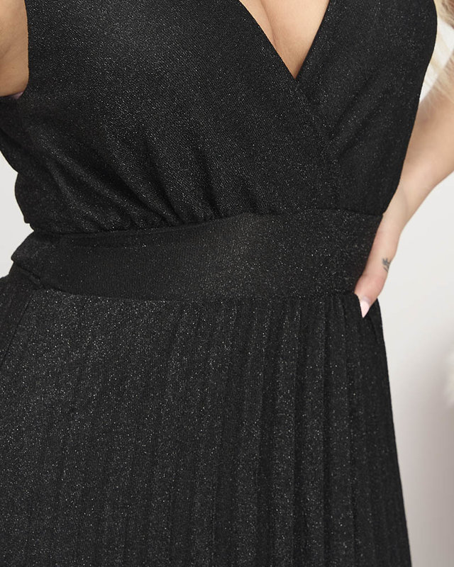 Dlhé čierne dámske trblietavé šaty - Oblečenie