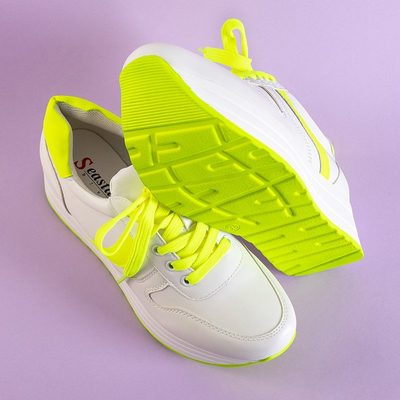 Biele a žlté športové tenisky pre ženy na platforme Dahn - Obuv