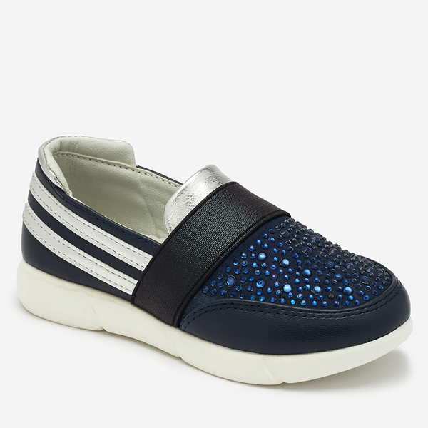 OUTLET Royalfashion Námornícko-čierne detské slip-on tenisky Ciarala