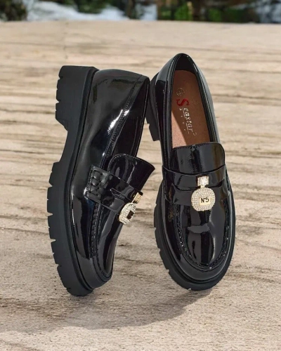 Royalfashion Dámske lakované mokasíny Bemies