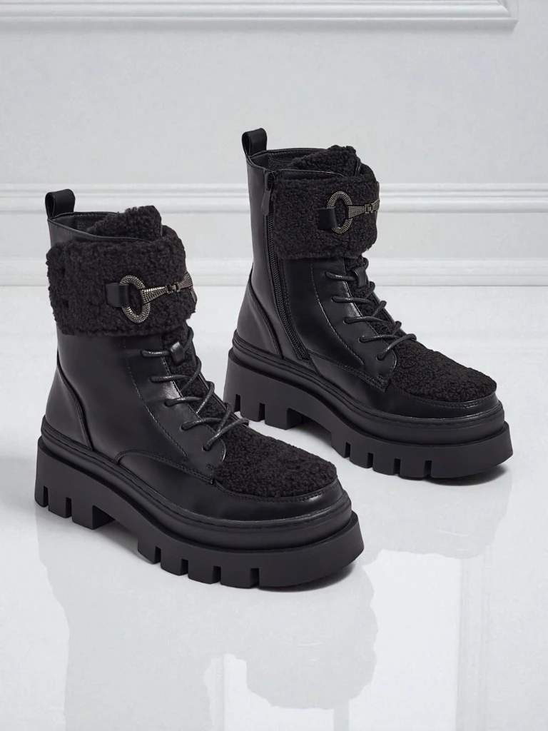 Ženski delavski škornji s krznom Safil